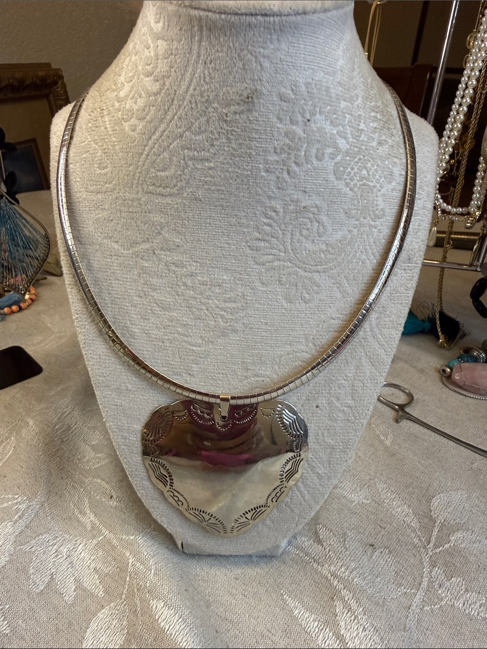 Silver Statement Heart Pendant Necklace - Women Jewelry